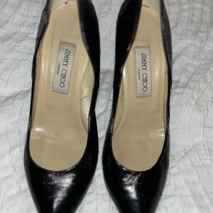Jimmy Choo croc embossed Black Heels